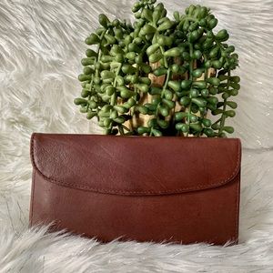 Vintage Coach Brown Leather Wallet Checkbook